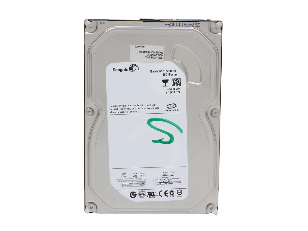 Seagate ST3160815AS 160GB 7200 RPM 8MB Cache SATA 3.0Gb/s 3.5" Internal Hard Drive Bare Drive