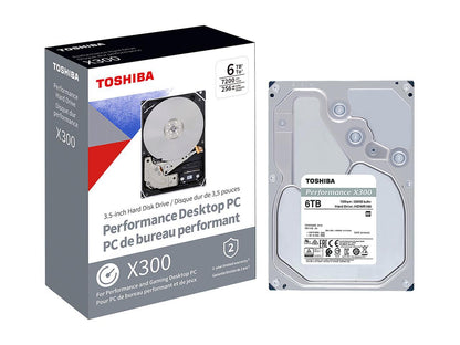 TOSHIBA X300 HDWR160XZSTA 6TB 7200 RPM 256MB Cache SATA 6.0Gb/s 3.5" Desktop Internal Hard Drive Retail Packaging