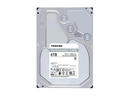 TOSHIBA X300 HDWR160XZSTA 6TB 7200 RPM 256MB Cache SATA 6.0Gb/s 3.5" Desktop Internal Hard Drive Retail Packaging