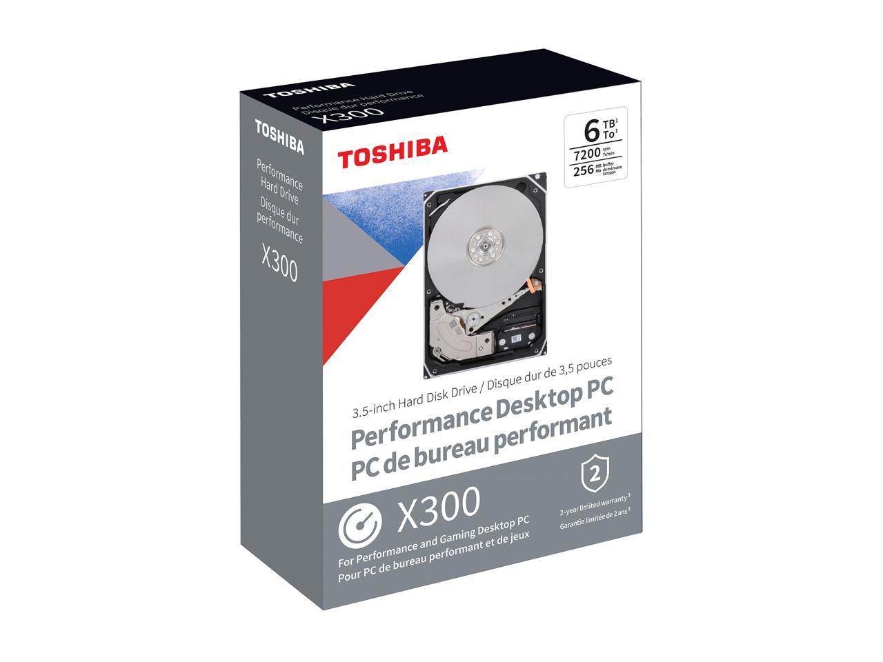 TOSHIBA X300 HDWR160XZSTA 6TB 7200 RPM 256MB Cache SATA 6.0Gb/s 3.5" Desktop Internal Hard Drive Retail Packaging