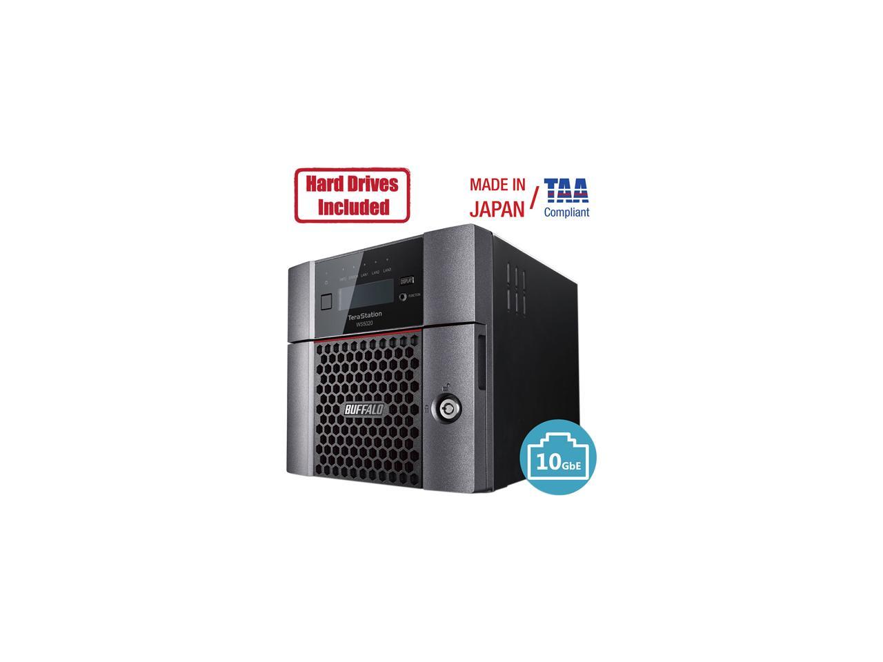 Buffalo TeraStation WS5420DN Windows Server IoT 2019 Standard 32TB 4 Bay Desktop (4x8TB) NAS Hard Drives Included RAID iSCSI