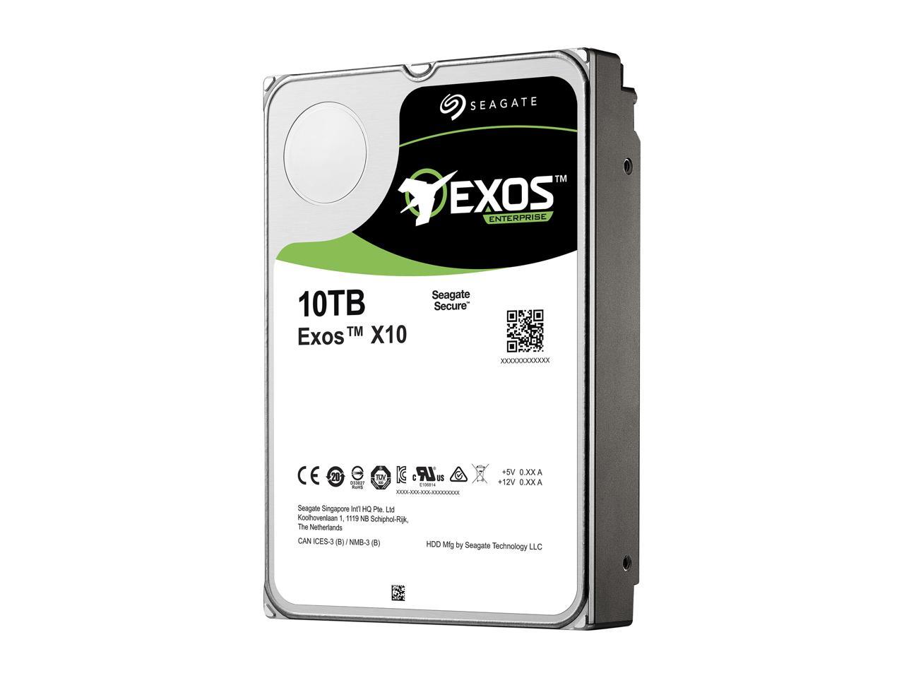 Seagate Exos Enterprise Capacity 3.5'' HDD 10TB (Helium) 7200 RPM SATA 6Gb/s 256MB Cache Hyperscale 512e Internal Hard Drive ST10000NM0016