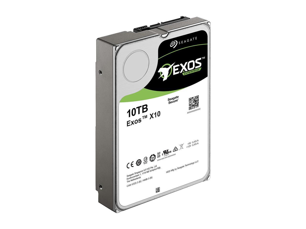 Seagate Exos Enterprise Capacity 3.5'' HDD 10TB (Helium) 7200 RPM SATA 6Gb/s 256MB Cache Hyperscale 512e Internal Hard Drive ST10000NM0016