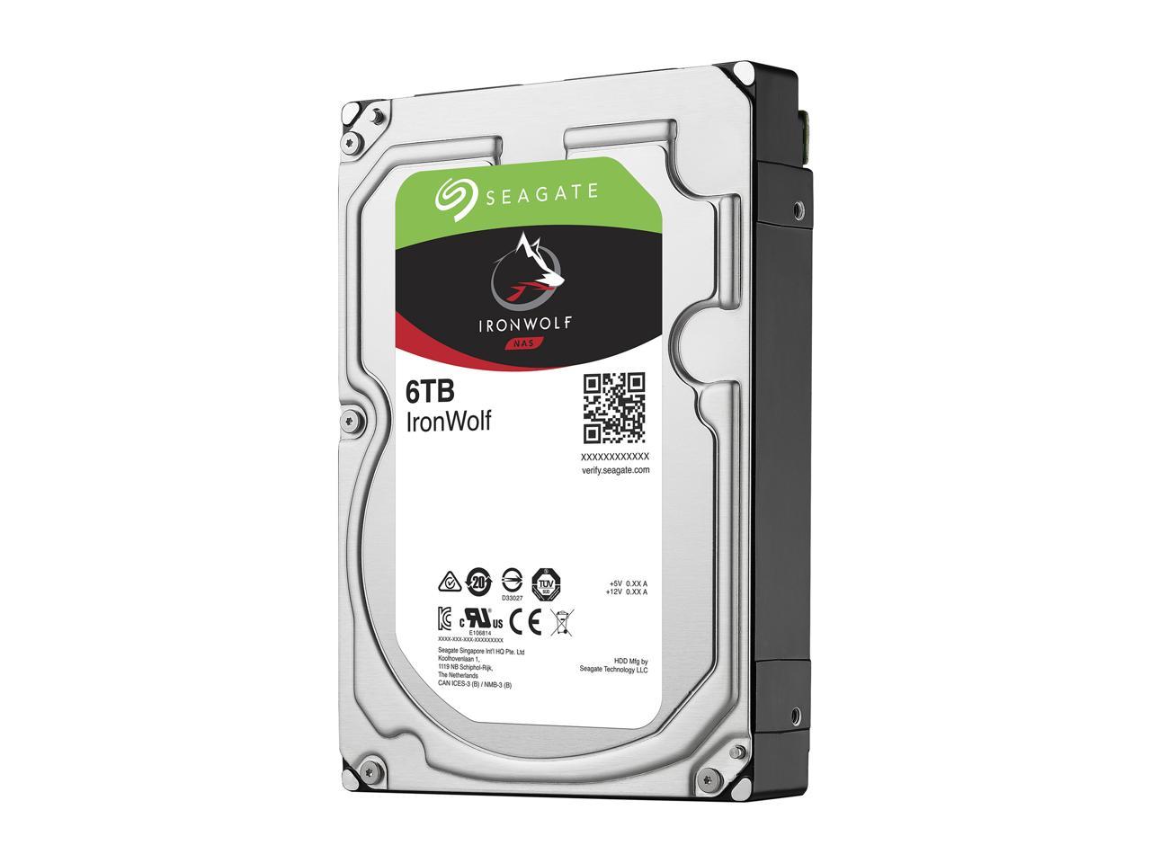 Seagate IronWolf 6TB NAS Hard Drive 7200 RPM 128MB Cache SATA 6.0Gb/s 3.5" Internal Hard Drive ST6000VN0041