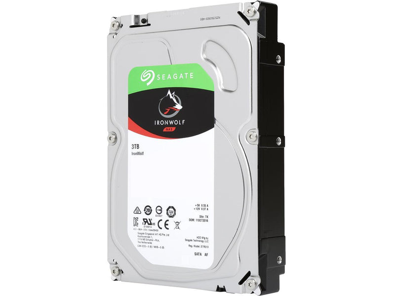Seagate IronWolf 3TB NAS Hard Drive 5900 RPM 64MB Cache SATA 6.0Gb/s CMR 3.5" Internal HDD for RAID Network Attached Storage ST3000VN007