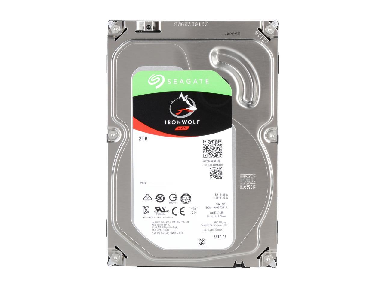 Seagate IronWolf 2TB NAS Hard Drive 5900 RPM 64MB Cache SATA 6.0Gb/s CMR 3.5" Internal HDD for RAID Network Attached Storage ST2000VN004