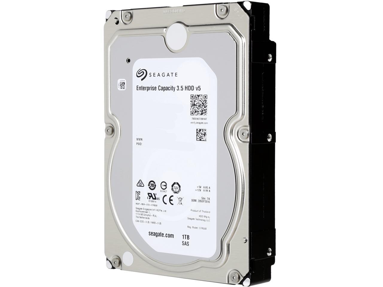 Seagate Enterprise Capacity 3.5'' HDD 1TB 7200 RPM 512n SAS 12Gb/s 128MB Cache Internal Hard Drive ST1000NM0045