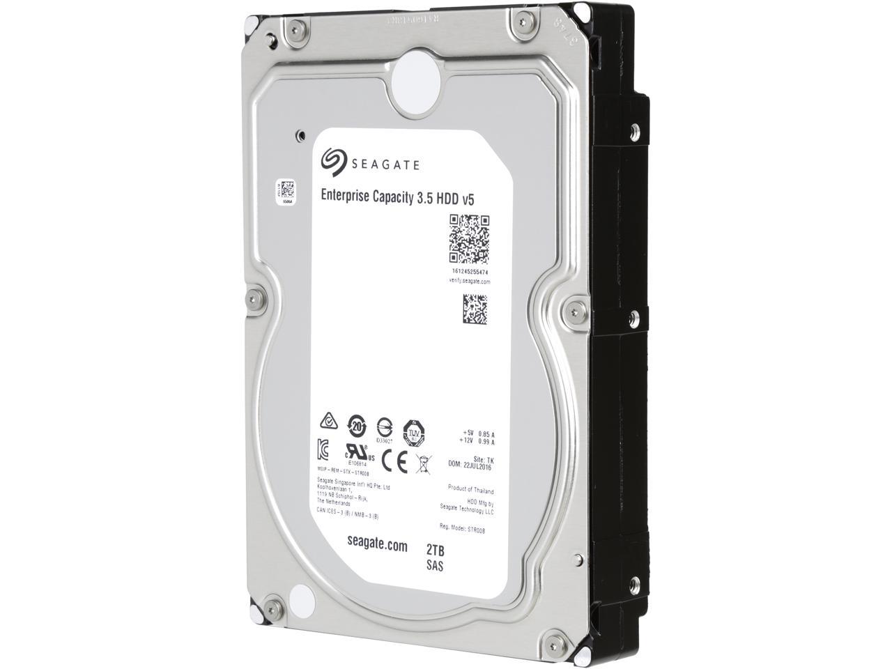 Seagate Enterprise Capacity 3.5'' HDD 2TB 7200 RPM 512n SAS 12Gb/s 128MB Cache Internal Hard Drive ST2000NM0045