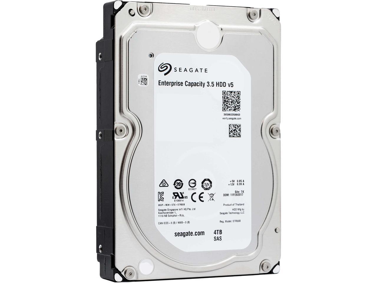 Seagate Enterprise Capacity 3.5'' HDD 4TB 7200 RPM 512n SAS 12Gb/s 128MB Cache Internal Hard Drive ST4000NM0025