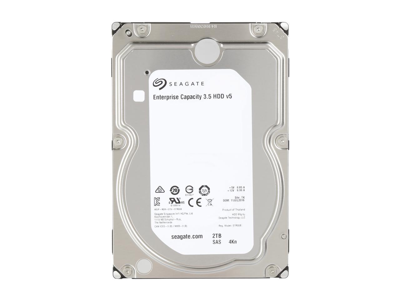 Seagate Enterprise Capacity 3.5'' HDD 2TB 7200 RPM 4Kn SAS 12Gb/s 128MB Cache Internal Hard Drive ST2000NM0115