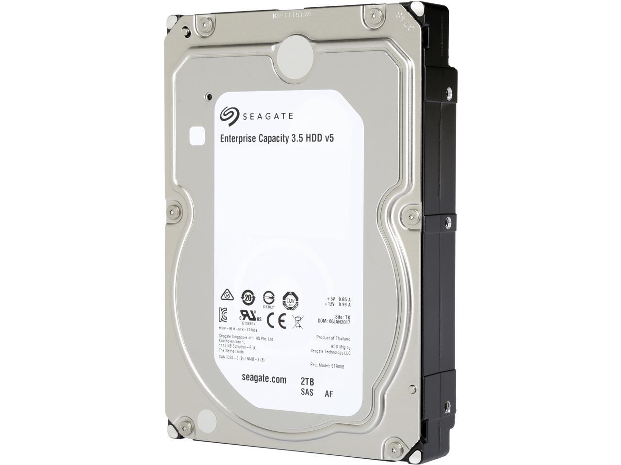 Seagate Enterprise Capacity 3.5'' HDD 2TB 7200 RPM 512e SAS 12Gb/s 128MB Cache Internal Hard Drive ST2000NM0135