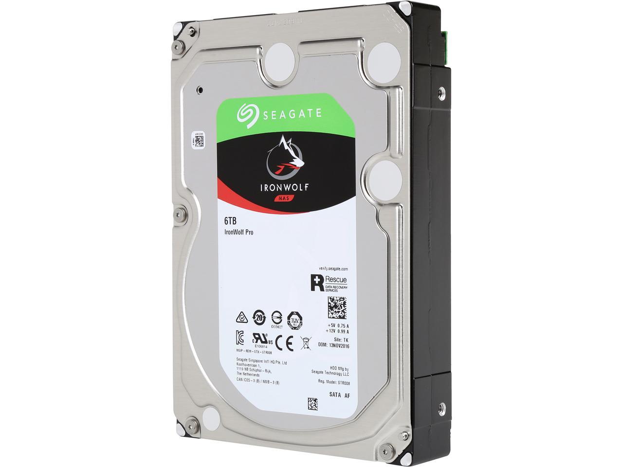 Seagate IronWolf Pro 6TB NAS Hard Drive 7200 RPM 256MB Cache SATA 6.0Gb/s 3.5" Internal Hard Drive ST6000NE0021