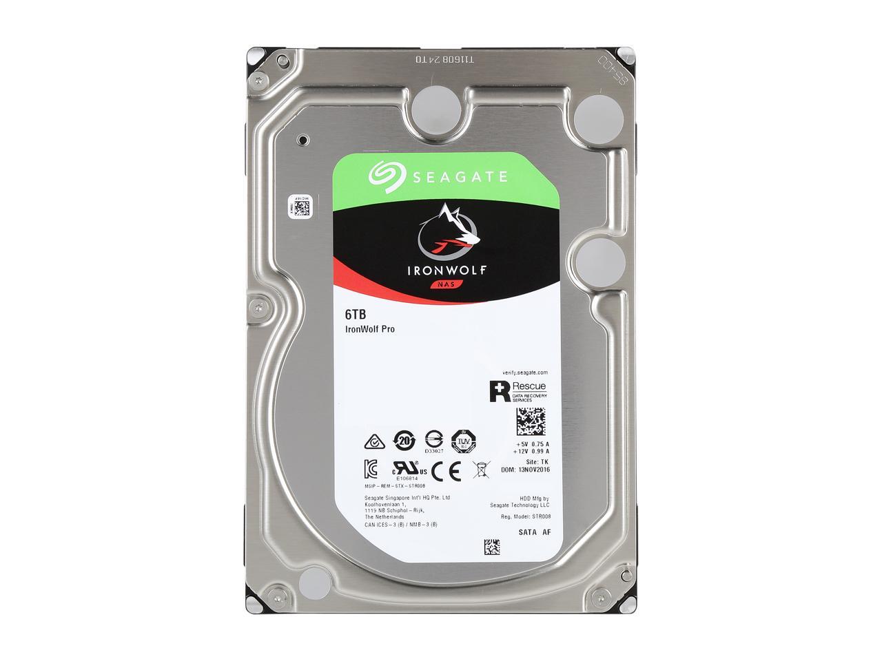 Seagate IronWolf Pro 6TB NAS Hard Drive 7200 RPM 256MB Cache SATA 6.0Gb/s 3.5" Internal Hard Drive ST6000NE0021