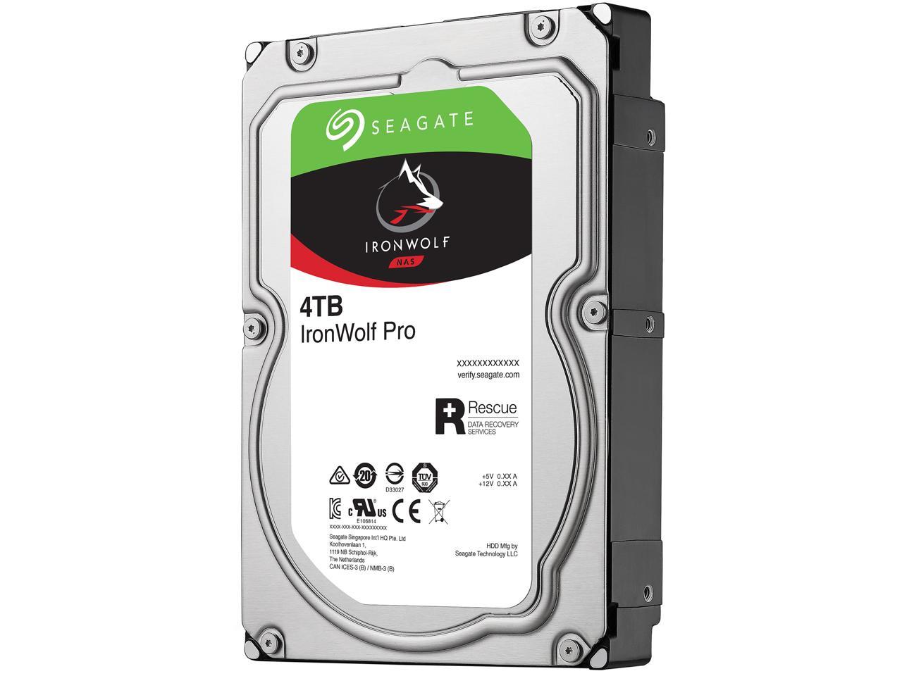 Seagate IronWolf Pro 4TB NAS Hard Drive 7200 RPM 128MB Cache SATA 6.0Gb/s 3.5" Internal Hard Drive ST4000NE0025