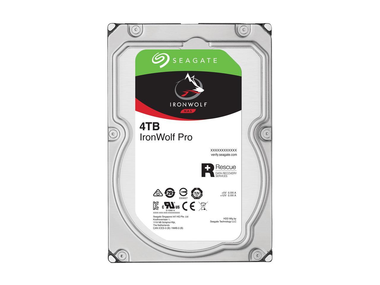 Seagate IronWolf Pro 4TB NAS Hard Drive 7200 RPM 128MB Cache SATA 6.0Gb/s 3.5" Internal Hard Drive ST4000NE0025