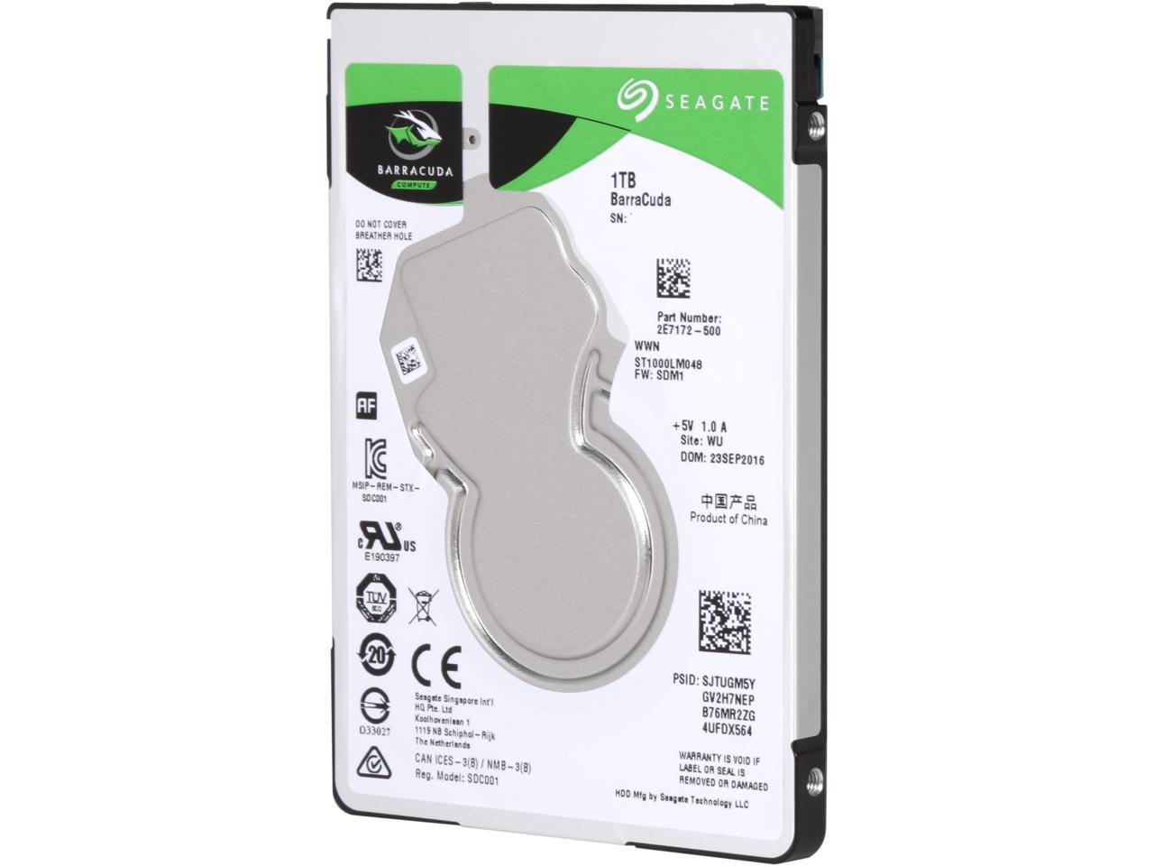 Seagate 1TB BarraCuda 5400 RPM 128MB Cache SATA 6.0Gb/s 2.5" Laptop Internal Hard Drive ST1000LM048