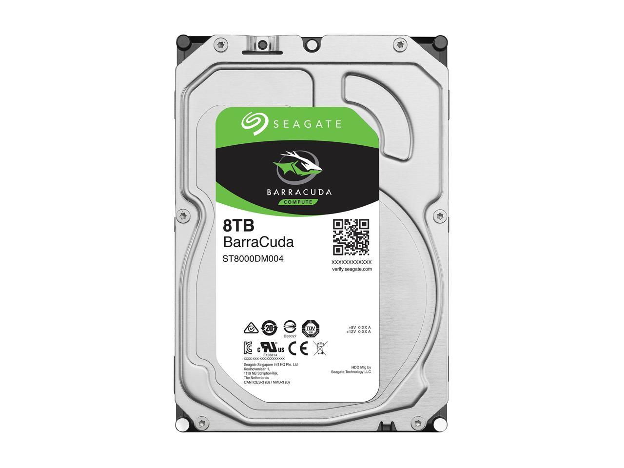 Seagate BarraCuda ST8000DM004 8TB 5400 RPM 256MB Cache SATA 6.0Gb/s 3.5" Internal Hard Drive Bare Drive