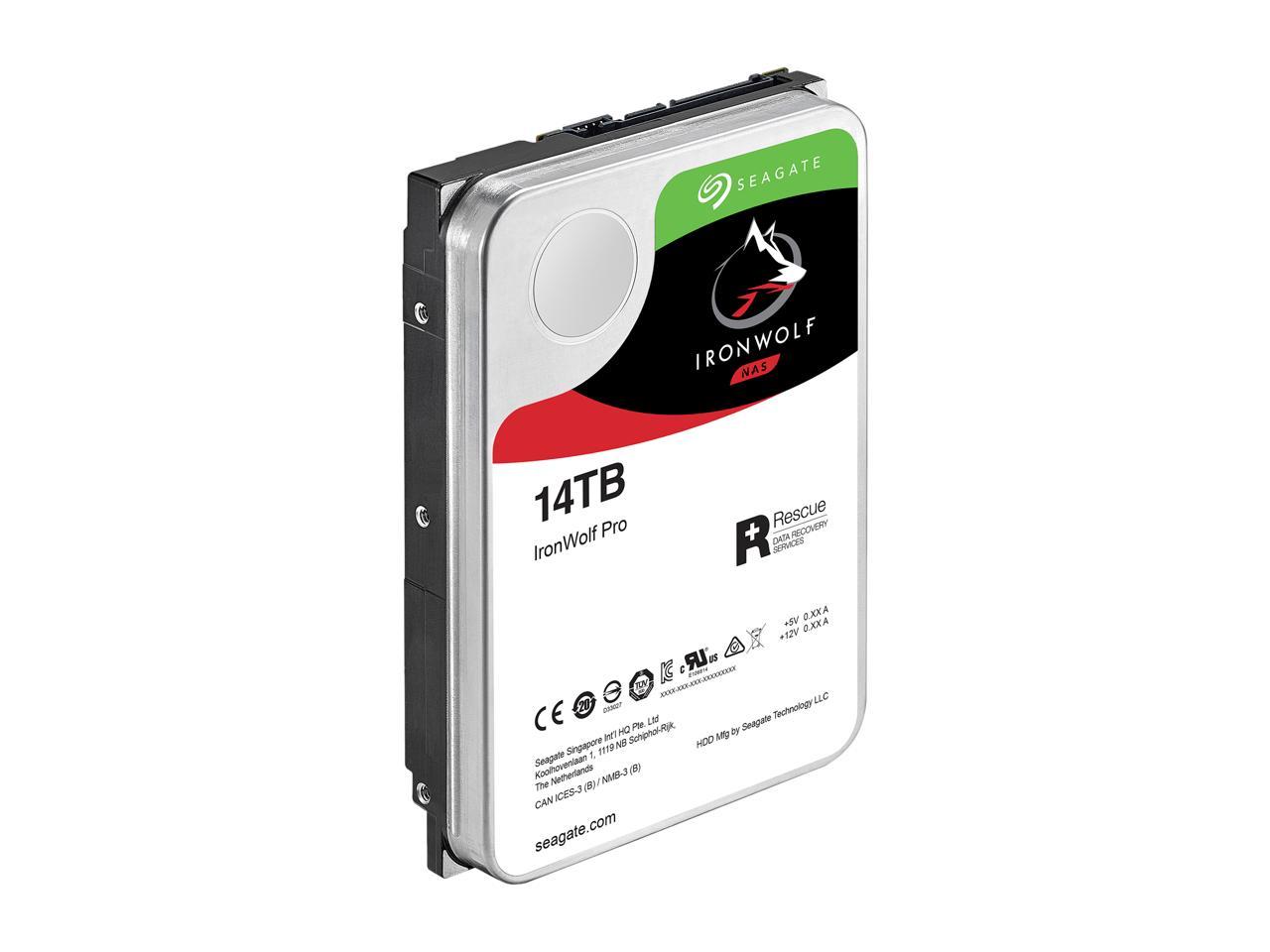 Seagate IronWolf Pro 14TB NAS Hard Drive 7200 RPM 256MB Cache CMR SATA 6.0Gb/s 3.5" Internal HDD ST14000NE0008