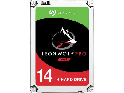 Seagate IronWolf Pro 14TB NAS Hard Drive 7200 RPM 256MB Cache CMR SATA 6.0Gb/s 3.5" Internal HDD ST14000NE0008