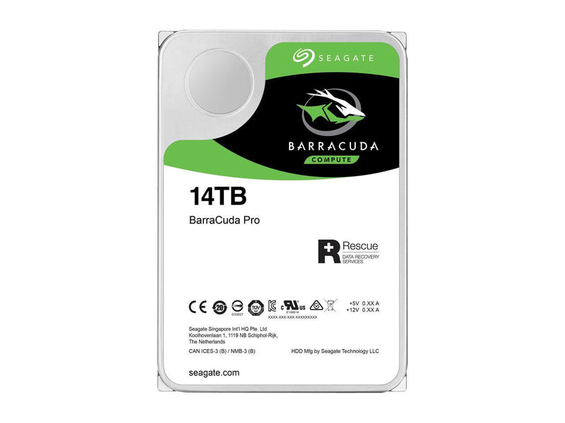 Seagate BarraCuda Pro ST14000DM001 14TB 7200 RPM 256MB Cache SATA 6.0Gb/s 3.5" Internal Hard Drive