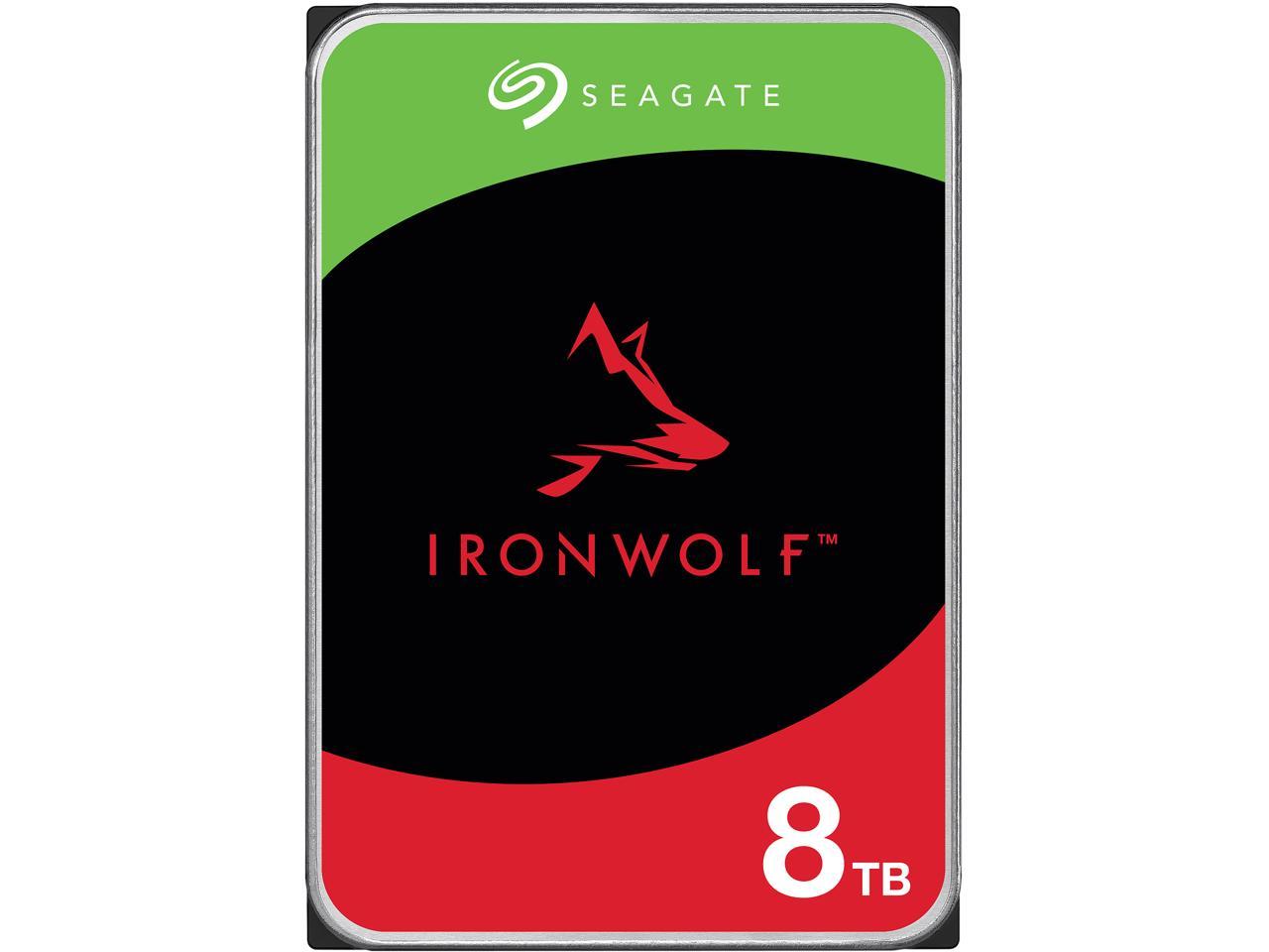 Seagate IronWolf 8TB NAS Hard Drive 7200 RPM 256MB Cache SATA 6.0Gb/s CMR 3.5" Internal HDD for RAID Network Attached Storage ST8000VN004-NE