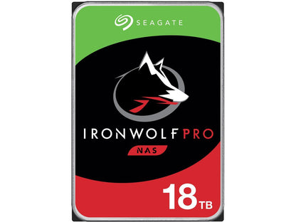 Seagate IronWolf Pro 18TB NAS Hard Drive 7200 RPM 256MB Cache CMR SATA 6.0Gb/s 3.5" Internal HDD ST18000NE000