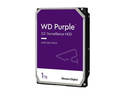 WD Purple 1TB Surveillance Hard Disk Drive - 5400 RPM Class SATA 6Gb/s 64MB Cache 3.5 Inch WD10PURZ