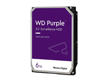 WD Purple 6TB Surveillance Hard Disk Drive - 5400 RPM Class SATA 6Gb/s 64MB Cache 3.5 Inch WD60PURZ
