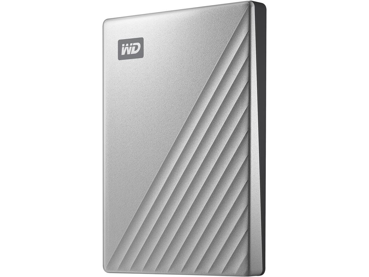 WD 2TB Silver My Passport Ultra Portable Storage External Hard Drive USB-C for Mac (WDBKYJ0020BSL-WESN)