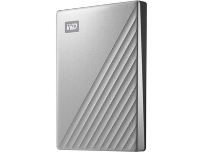 WD 4TB Silver My Passport Ultra Portable Storage External Hard Drive USB-C for Mac (WDBPMV0040BSL-WESN)