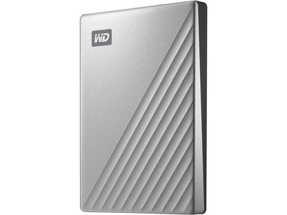 WD 2TB Silver My Passport Ultra Portable Storage External Hard Drive USB-C for PC/Windows (WDBC3C0020BSL-WESN)