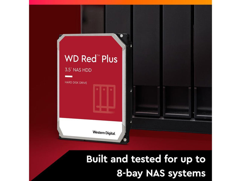 WD Red Plus 12TB NAS Hard Disk Drive 7200RPM SATA 6Gb/s CMR 256MB Cache 3.5 Inch model WD120EFBX