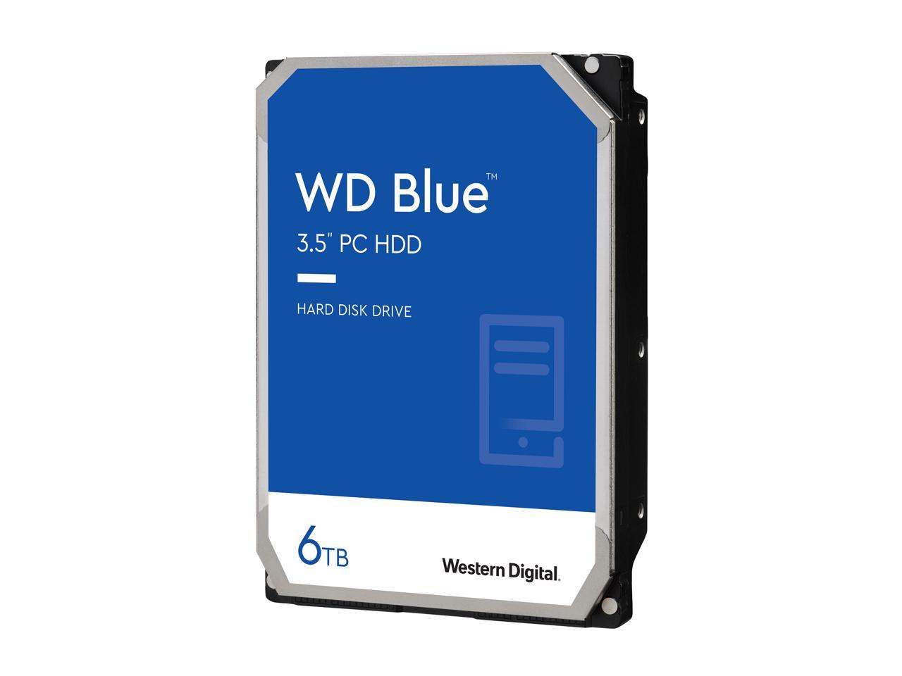 WD Blue 6TB Desktop Hard Disk Drive - 5400 RPM SATA 6Gb/s 64MB Cache 3.5 Inch - WD60EZRZ