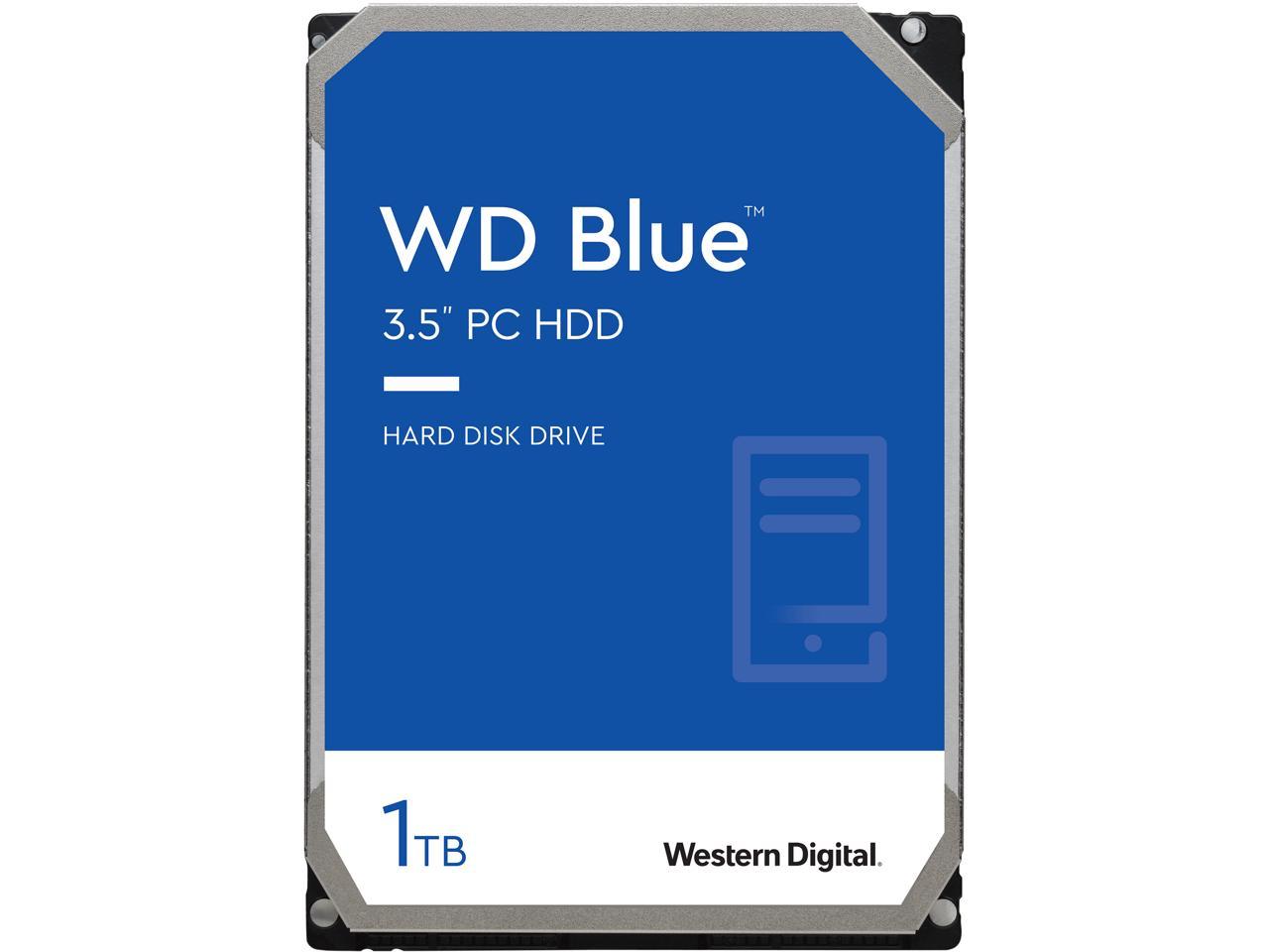 WD Blue 1TB Desktop Hard Disk Drive - 5400 RPM SATA 6Gb/s 64MB Cache 3.5 Inch - WD10EZRZ