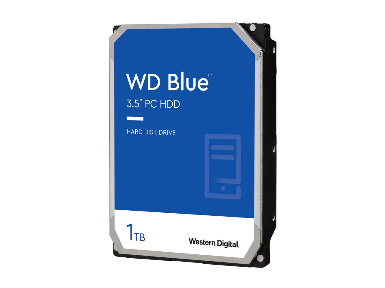 WD Blue 1TB Desktop Hard Disk Drive - 5400 RPM SATA 6Gb/s 64MB Cache 3.5 Inch - WD10EZRZ