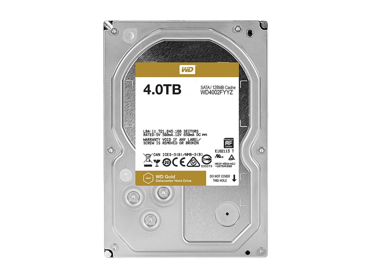 WD Gold 4TB Enterprise Class Hard Disk Drive - 7200 RPM Class SATA 6Gb/s 128MB Cache 3.5 Inch - WD4002FYYZ