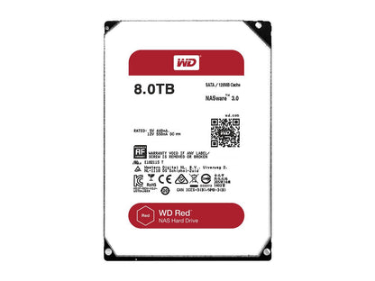 WD Red 8TB NAS Hard Disk Drive - 5400 RPM Class SATA 6Gb/s 128MB Cache 3.5 Inch - WD80EFZX