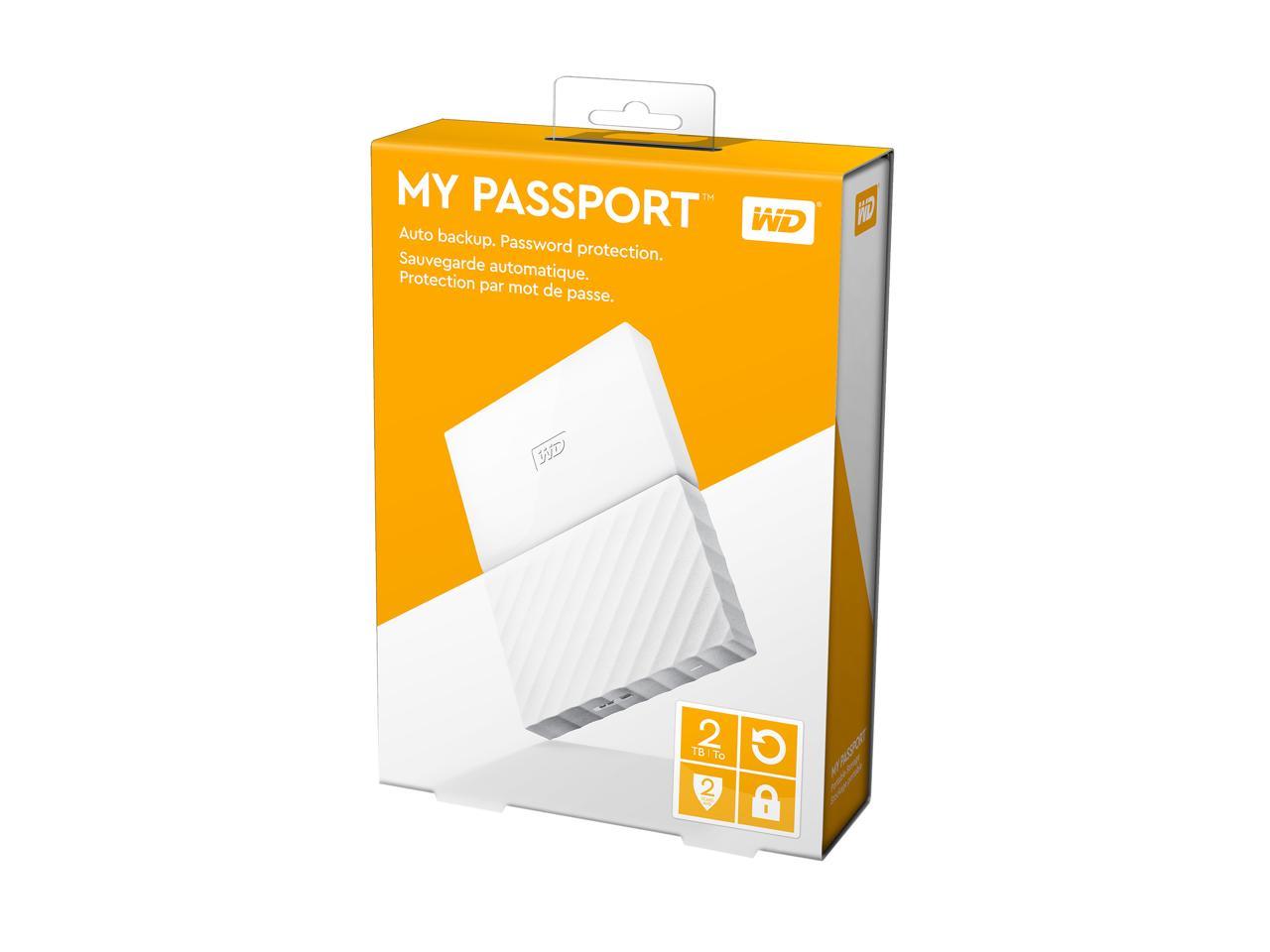 WD 2TB My Passport Portable Hard Drive USB 3.0 Model WDBYFT0020BWT-WESN White