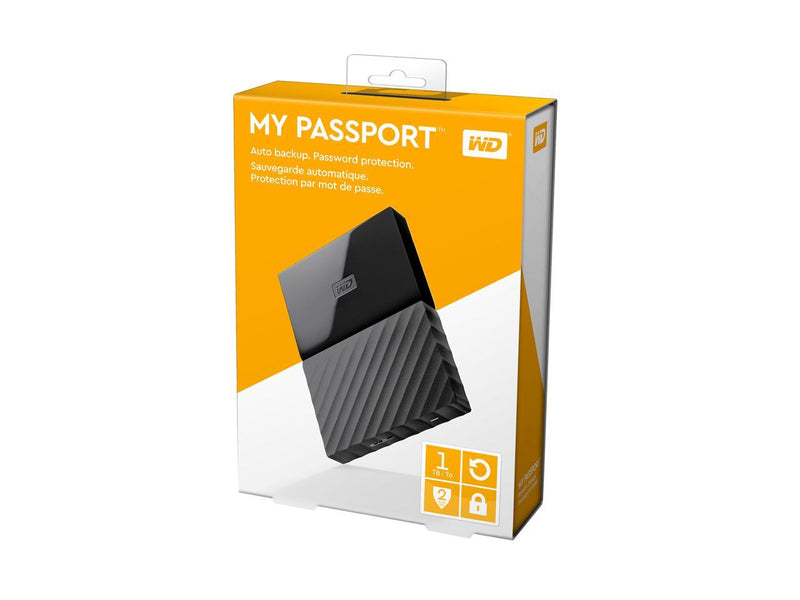 WD 1TB My Passport Portable Hard Drive USB 3.0 Model WDBYNN0010BBK-WESN Black