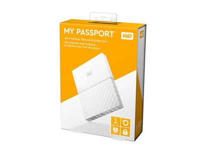 WD 1TB My Passport Portable Hard Drive USB 3.0 Model WDBYNN0010BWT-WESN White
