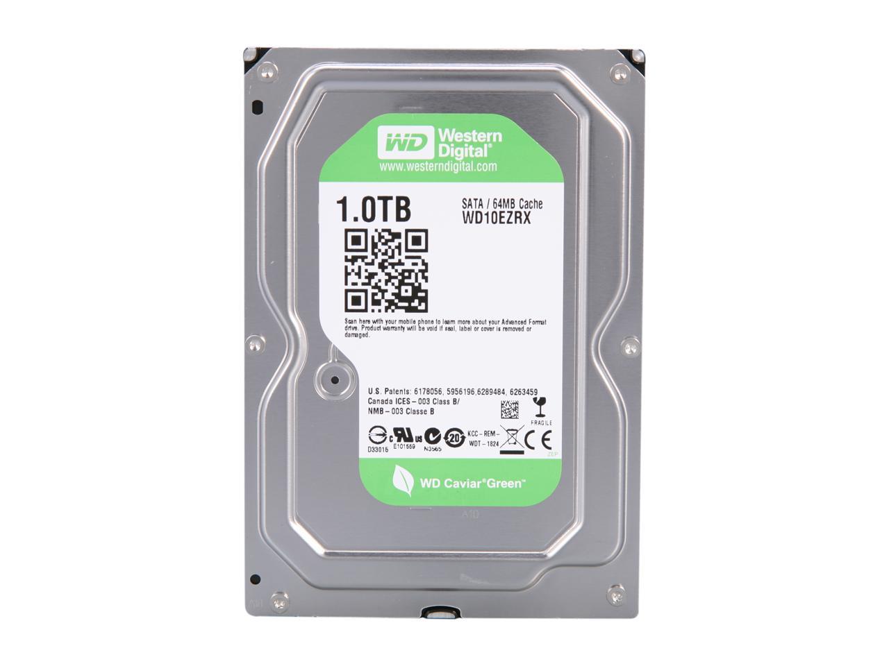 WD Green WD10EZRX 1TB IntelliPower 64MB Cache SATA 6.0Gb/s 3.5" Internal Hard Drive Bare Drive