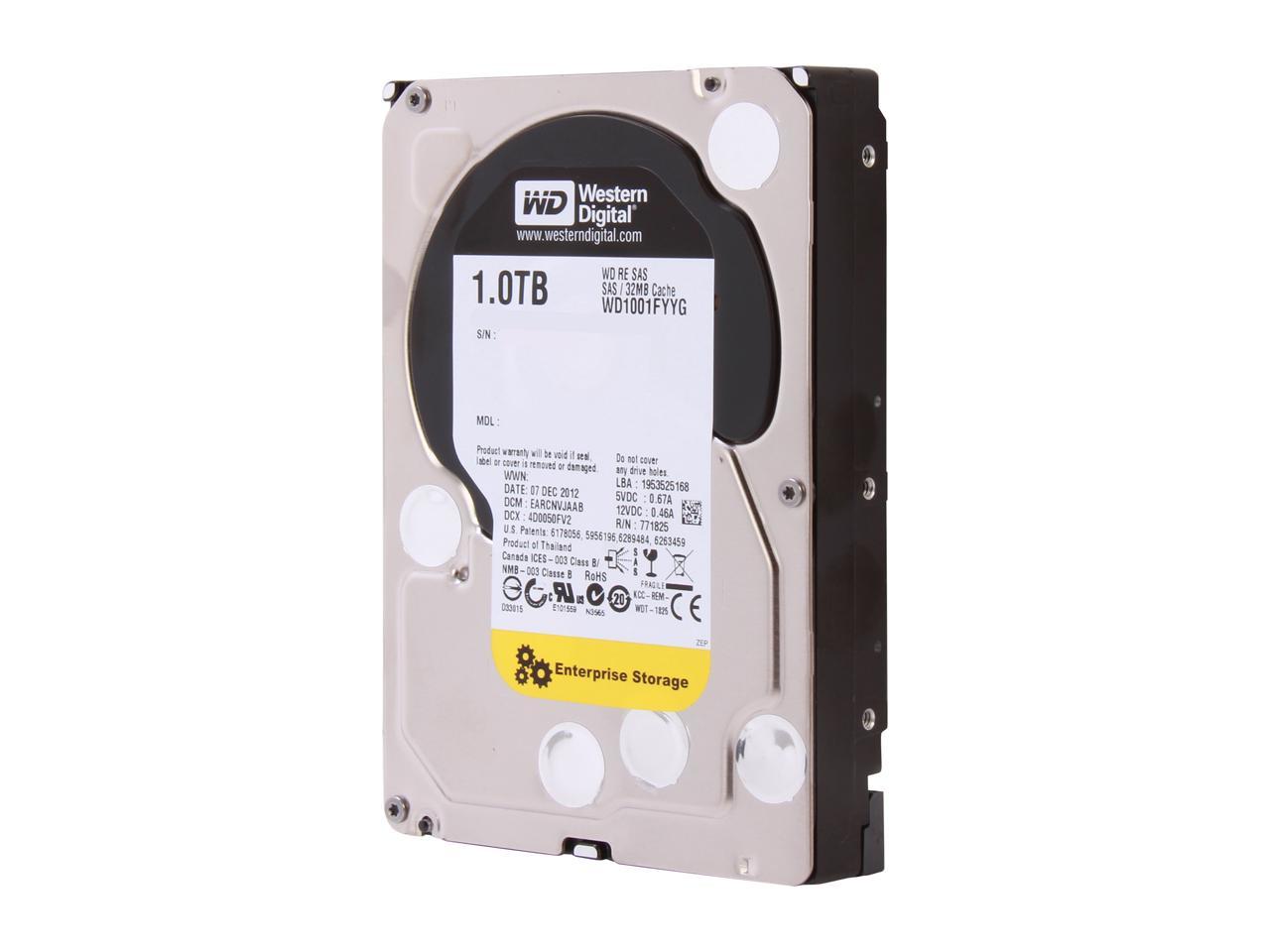 WD Re 1TB Datacenter Capacity Hard Disk Drive - 7200 RPM Class SAS 6Gb/s 32MB Cache 3.5 inch WD1001FYYG