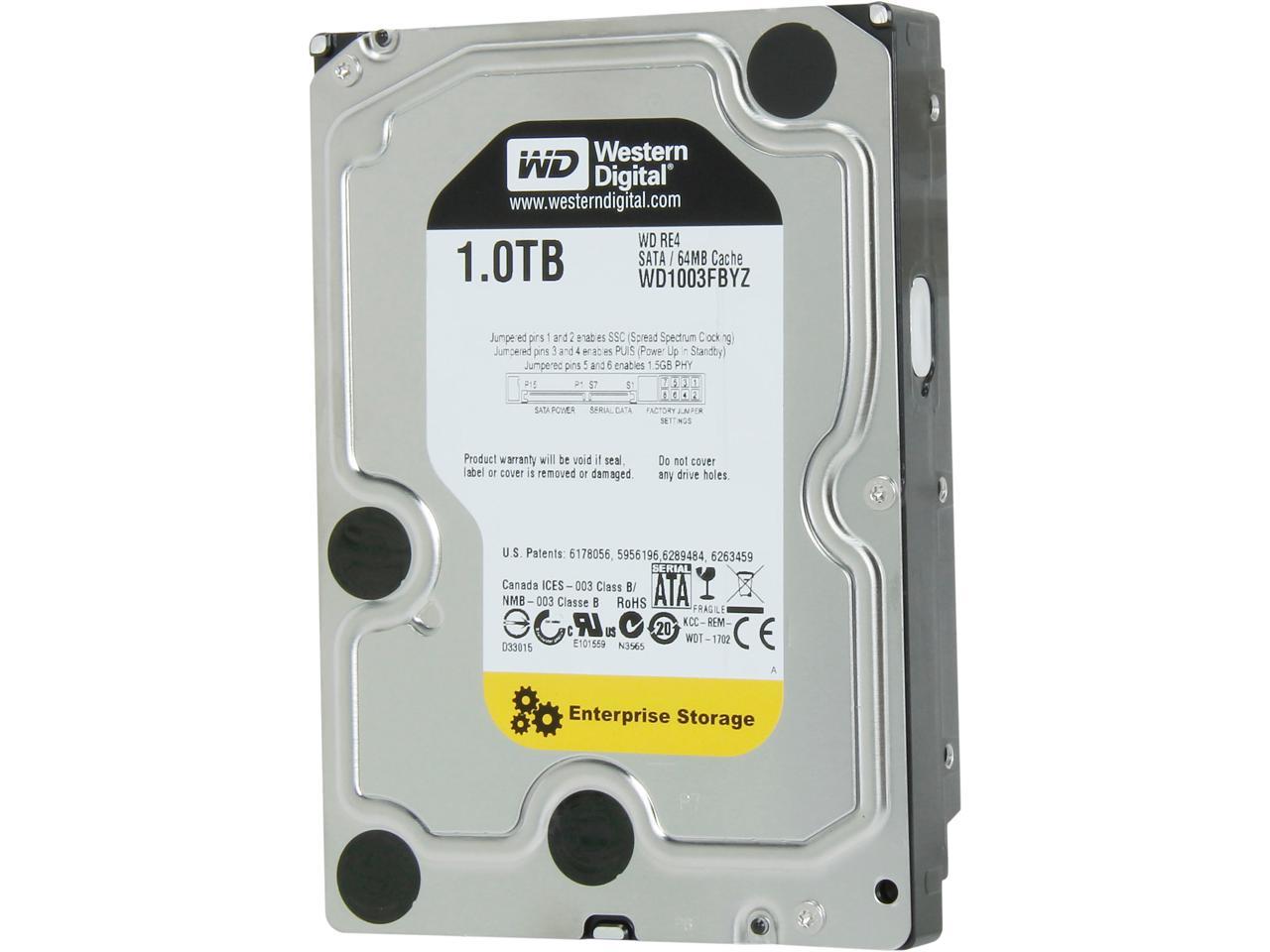 WD Re 1TB Datacenter Capacity Hard Disk Drive - 7200 RPM Class SATA 6Gb/s 64MB Cache 3.5 inch WD1003FBYZ