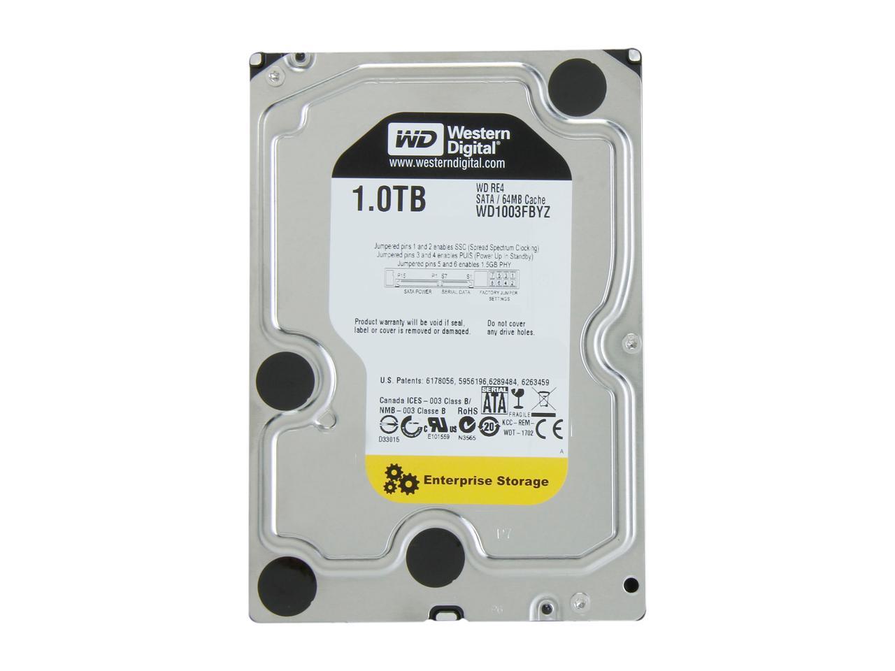WD Re 1TB Datacenter Capacity Hard Disk Drive - 7200 RPM Class SATA 6Gb/s 64MB Cache 3.5 inch WD1003FBYZ