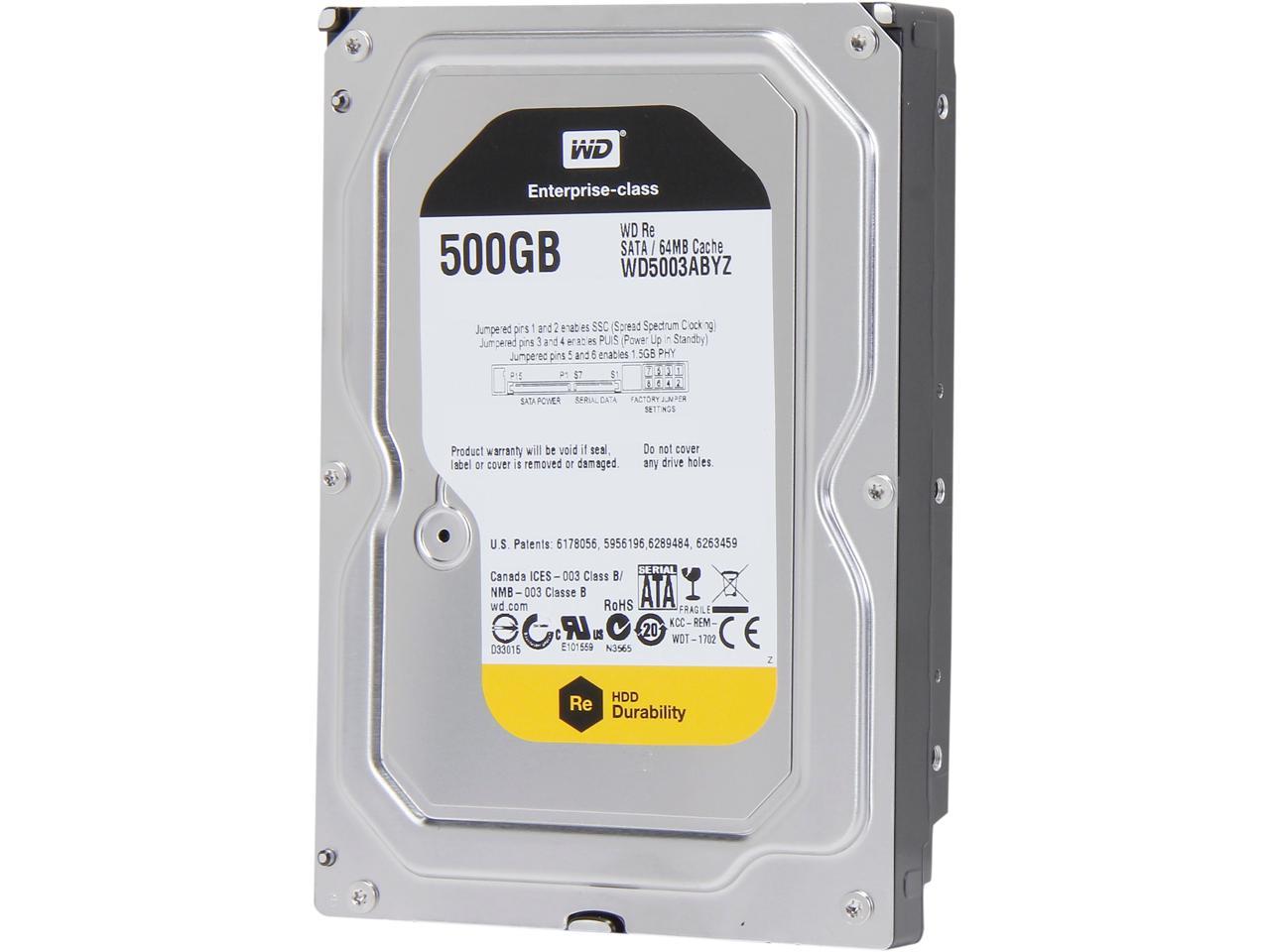 WD Re 500GB Datacenter Capacity Hard Disk Drive - 7200 RPM Class SATA 6Gb/s 64MB Cache 3.5 inch WD5003ABYZ