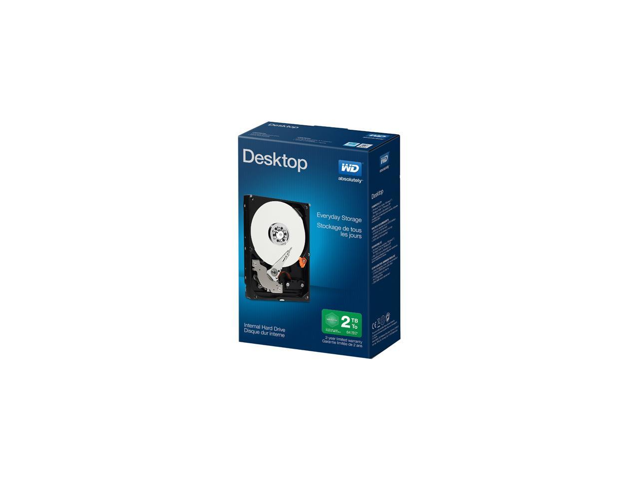 WD Desktop Mainstream WDBH2D0020HNC-NRSN 2TB IntelliPower 64MB Cache SATA 6.0Gb/s 3.5" Internal Hard Drive Retail Kit