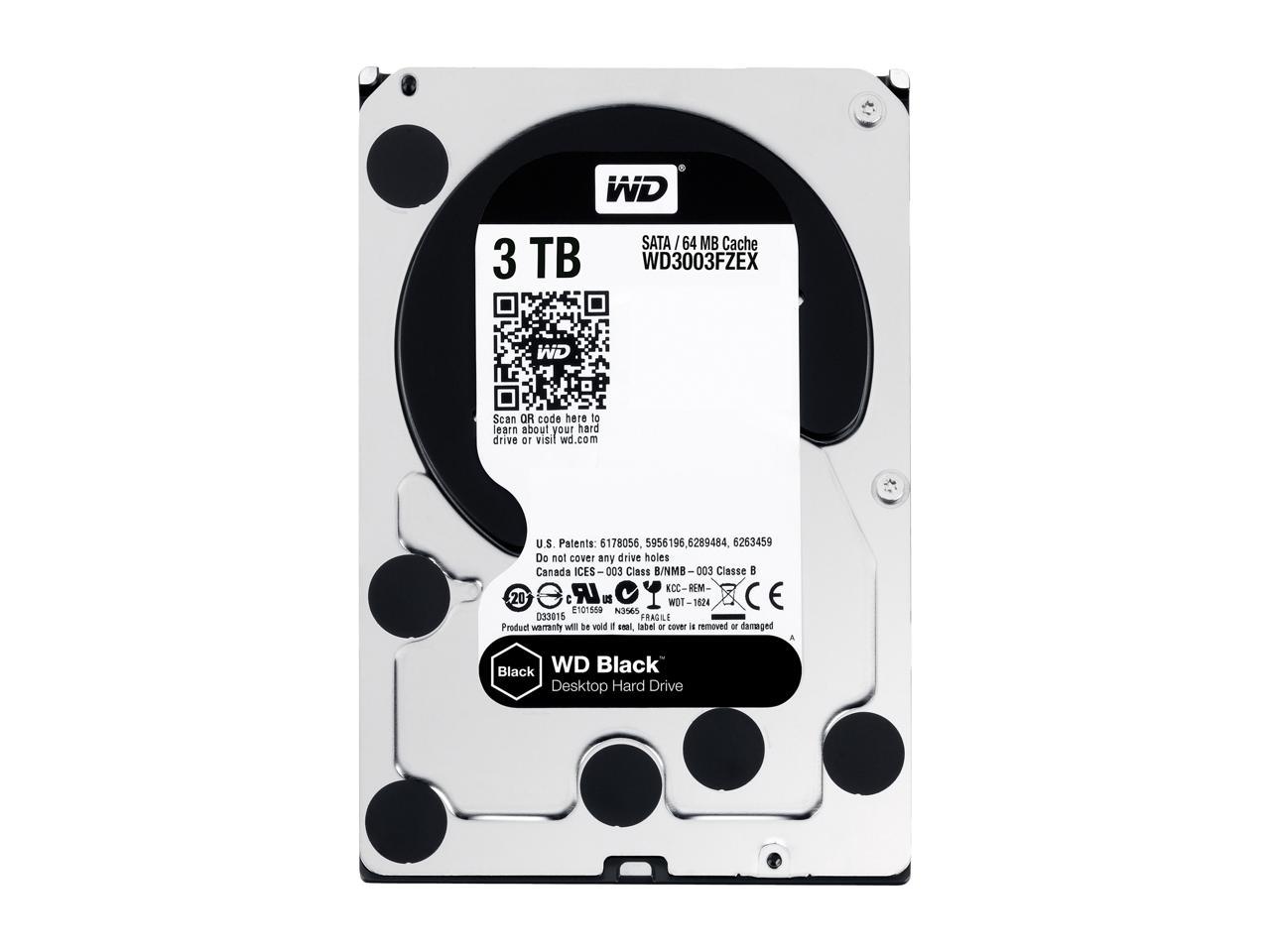 WD Black 3TB Performance Desktop Hard Disk Drive - 7200 RPM SATA 6Gb/s 64MB Cache 3.5 Inch - WD3003FZEX