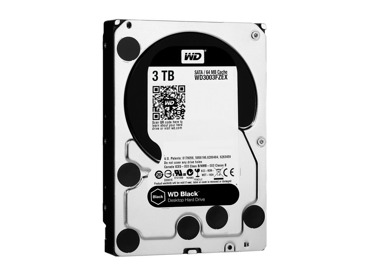 WD Black 3TB Performance Desktop Hard Disk Drive - 7200 RPM SATA 6Gb/s 64MB Cache 3.5 Inch - WD3003FZEX