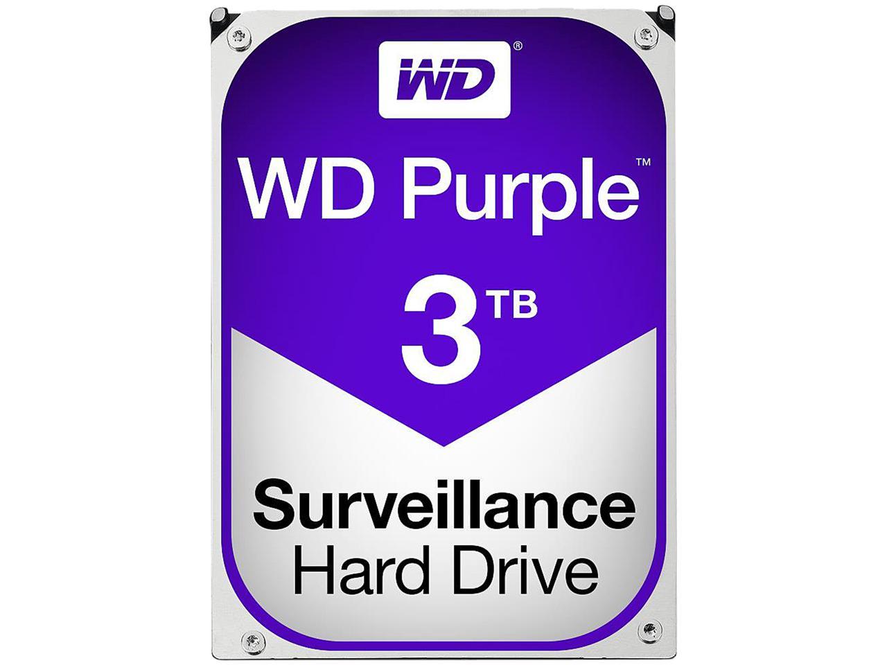 WD Purple 3TB Surveillance Hard Disk Drive - 5400 RPM Class SATA 6Gb/s 64MB Cache 3.5 Inch WD30PURX