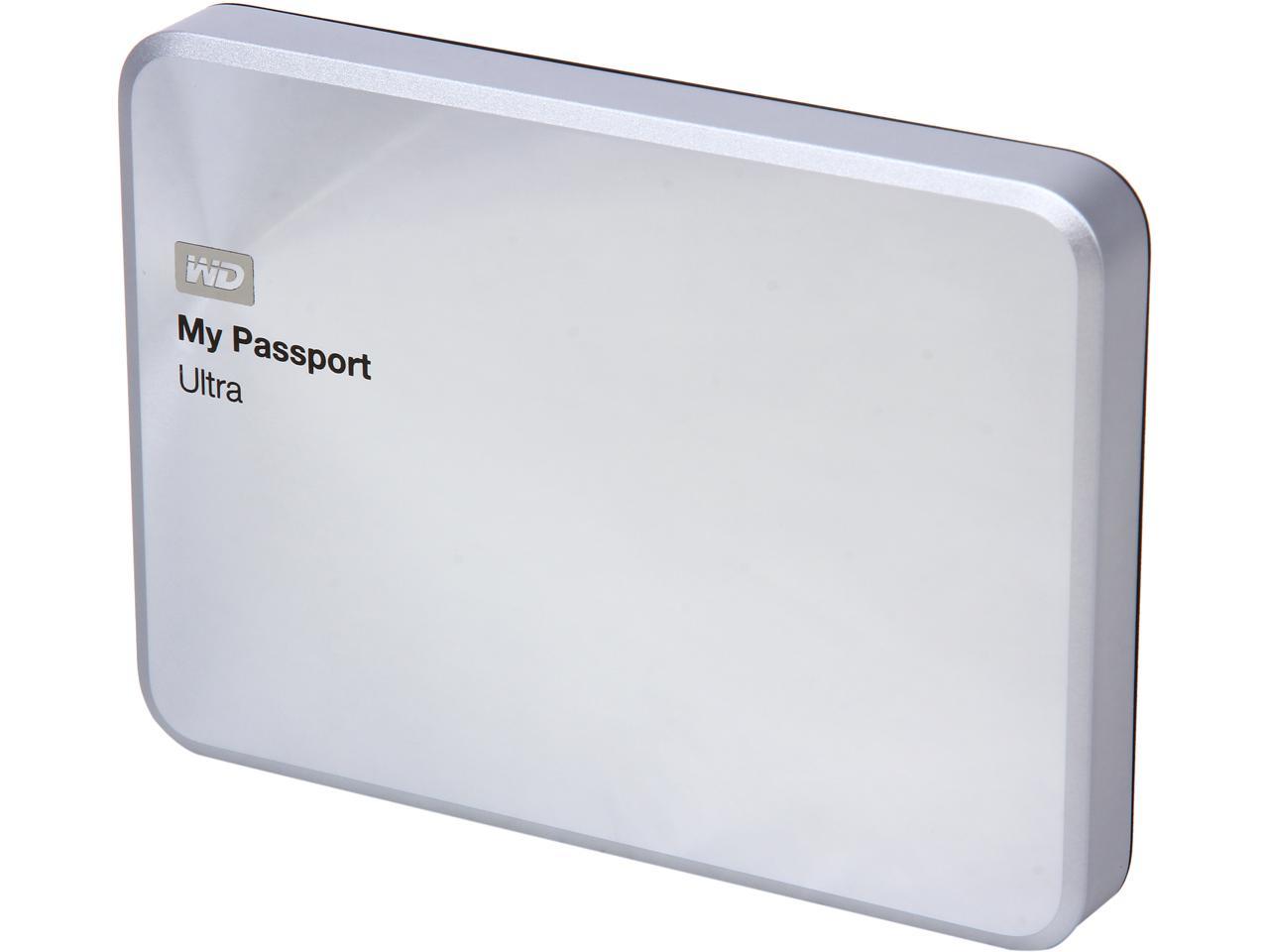 WD 1TB Silver My Passport Ultra Metal Edition Portable External Hard Drive - USB 3.0 - WDBTYH0010BSL-NESN